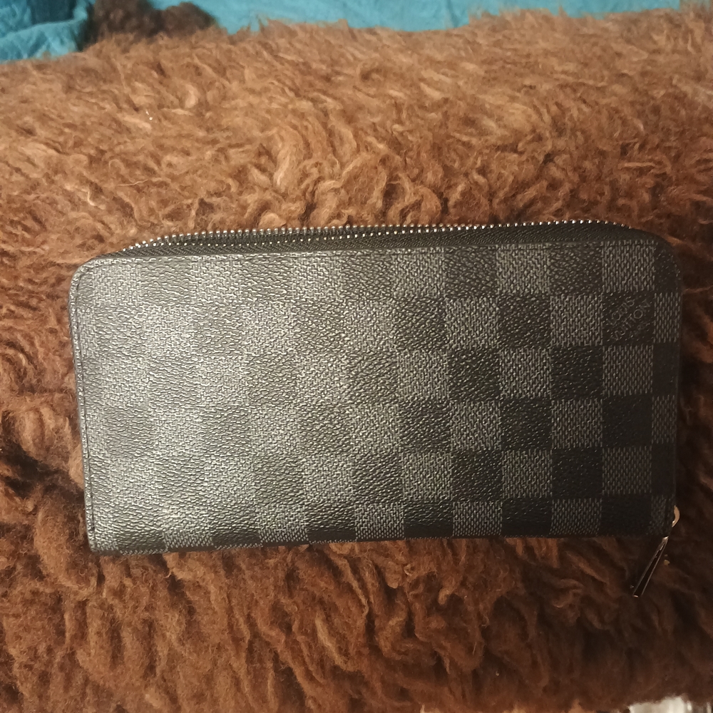 Louis Vuitton Black Checkered Clutch